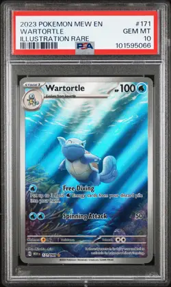 PSA 10 - GEM MINT Wartortle 151 English Full Art Rare Holo Pokemon Card 171/165 - Image 1