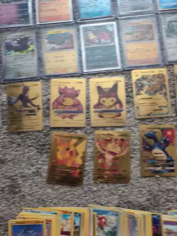Pokemon Card Lot - Gold Fan Art Charizards, Pikachu, GX/V/EX & Bulk - Read Descr - Image 5