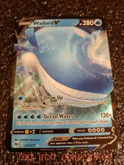 Pokemon Wailord V NM+ Ultra Rare 013/073 Sword & Shield Champions Path Card 2020 - Image 1