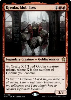 MTG Krenko, Mob Boss Normal NM Foundations Magic 204 - Image 1