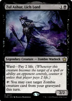 MTG Zul Ashur, Lich Lord Normal NM Foundations Magic 77 - Image 1