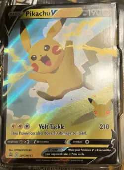 Pikachu V & VMax Premium Figure Pokemon Celebrations Promo Cards SWSH062 SWSH143 - Image 2