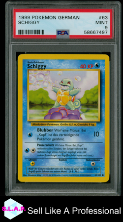 SCHIGGY POKEMON BASE 63 2000 GERMAN PSA 9 - Image 1