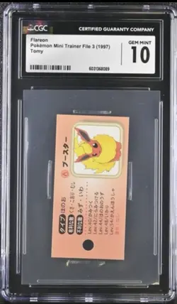 1997 Flareon Japanese Mini Trainer’s File 3 Pokemon CGC 10 GEM MINT 💎 - Image 1