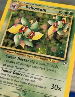 Pokemon TCG Bellossom Neo Genesis Holo Unlimited Card 3/111 LP Condition Swirl - Image 3