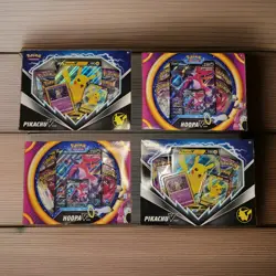 Lot of 4 - Pokemon TCG | Hoopa V (x2) + Pikachu V (x2) Box Sets | VV, BS, ES, FS - Image 1