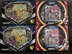 Pokemon TCG: 2x Hoopa V Box & 2x Pokemon Pikachu V box - New and Sealed - Image 1