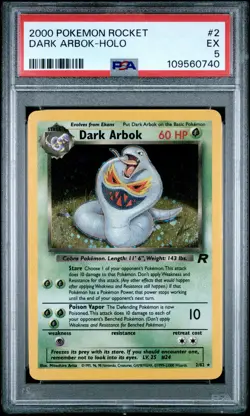 2000 POKEMON ROCKET #2 DARK ARBOK-HOLO PSA 5 - Image 1