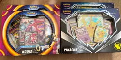 Pokemon 2x Pikachu V & 2x Hoopa V Boxes Sealed Evolving Skies Fusion Strike - Image 1