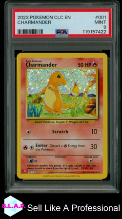 CHARMANDER POKEMON CLC-TCG CLASSIC CHARIZARD & HO-OH EX DECK 1 2023 EN PSA 9 - Image 1