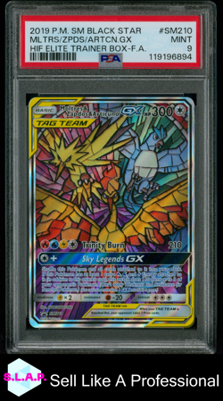 MOLTRES&ZAPDOS&ARTICUNO POKEMON HIDDEN FATES SM210 2019 ENGLISCH PSA 9 - Image 1