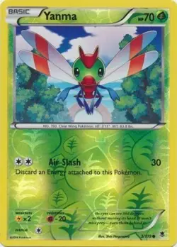 Pokemon TCG - Yanma - 3/119 - Reverse Holo - XY: Phantom Forces [Near Mint] - Image 1