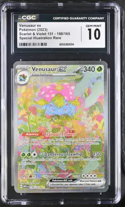 POKEMON English Venusaur ex 198/165 2023 Scarlet & Violet 151 Holo CGC 10 - Image 1