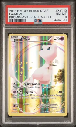 2016 POKEMON XY BLACK STAR PROMO MYTHICAL POKEMON COLL #XY110 FULL ART/MEW PSA 8 - Image 1