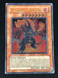 YUGIOH VOLCANIC DOOMFIRE FOTB-EN008 ULTIMATE PLAY/ EDGE-WEAR ITALIAN - Image 1