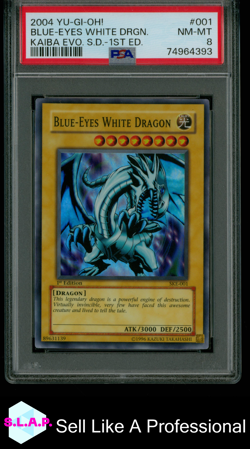 BLUE EYES WHITE DRAGON YUGIOH KAIBA EVOLUTION STARTER DECK 1 2023 ENGLISH PSA 8 - Image 1