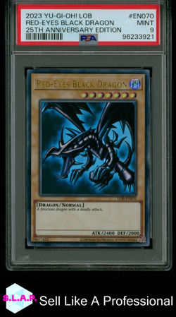 RED EYES BLCK DRAGON YUGIOH LOB 25TH ANN. ED EN070 2023 EN PSA 9 - Image 1