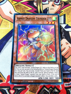 Armed Dragon Thunder LV3 blvo-en004 1st Edition (NM+) Super Rare Yu-Gi-Oh! - Image 1