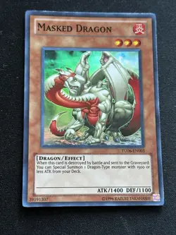 Yugioh 1x Masked Dragon - TU06-EN003 - Super Rare 1st Ed Mint! - Image 1