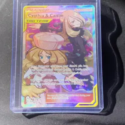 Pokemon TCG Cynthia and Caitlin Full Art Tag Team Card 228/236 NM - Image 1