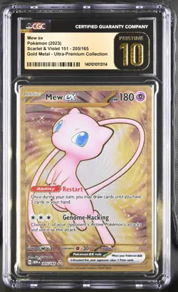 Pokemon 151 Gold Mew EX UPC Metal Promo Card 205/165 CGC PRISTINE 10 - Image 1