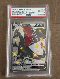 Pokemon TCG Charizard V Champions Path Holo Card 079/073 PSA 10 - Image 1
