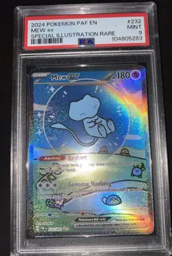 Mew EX 2024 Paldean Fates Special Illustration Rare Card 232/091 PSA Mint 9 - Image 1