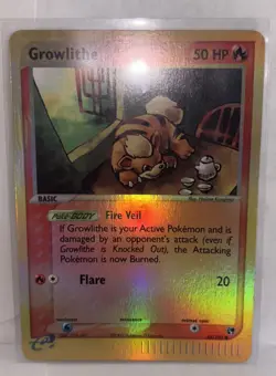 Growlithe 65/100 EX Sandstorm Reverse Holo Foil E Series Pokemon Card - Image 1