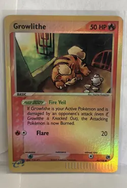 Growlithe 65/100 EX Sandstorm Reverse Holo Foil E Series Pokemon Card - Image 2