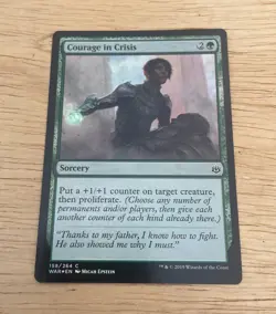 MTG 2019 Magic The Gathering Card Courage In Crisis Sorcery Foil 158/264 Green - Image 1