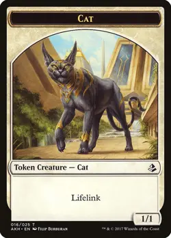 MTG CAT 1/1 WITH LIFELINK TOKEN - AMONKHET AKH TOKENS 016 - Image 1