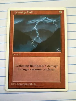 Lightning Bolt MTG Alternate 4th Edition Magic The Gathering Vintage 1995 NM - Image 1