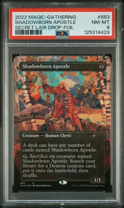 2022 MTG SECRET LAIR DROP FOIL #683 SHADOWBORN APOSTLE PSA 8 - Image 1