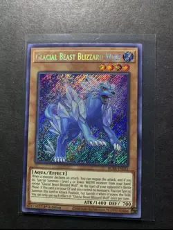 Yugioh Glacial Beast Blizzard Wolf BLAR-EN031 (Secret Rare) (1st Edition) - Image 1