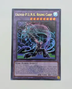 Yugioh Ukiyoe-P.U.N.K. Rising Carp (Emblem) BLMM-EN079 Ultra Rare 1st Near Mint - Image 1