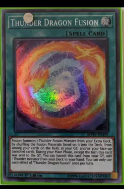Thunder Dragon Fusion - Super Rare 1st Edition MP19-EN199 - NM - YuGiOh NM - Image 1
