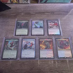 Lot of 7 Magic The Gathering 2025 Pre Release Spider-Man Promo Cards Near Mint - Image 1