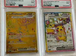 Pokemon PRE EN Pikachu 179/131 & Pokemon SSP Pikachu 219/191 PSA 9 Two Card Lot - Image 2
