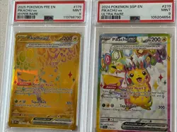 Pokemon PRE EN Pikachu 179/131 & Pokemon SSP Pikachu 219/191 PSA 9 Two Card Lot - Image 3