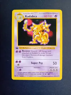 Pokemon Cards: Base Set 1st Edition Uncommon: Kadabra 32/102 - Image 1