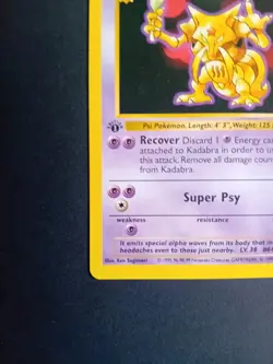 Pokemon Cards: Base Set 1st Edition Uncommon: Kadabra 32/102 - Image 5