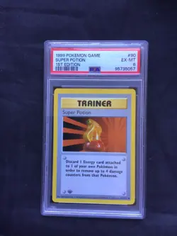 Pokemon Cards: Base Set 1st Edition Uncommon: Super Potion 90/102 PSA 6 - Image 1