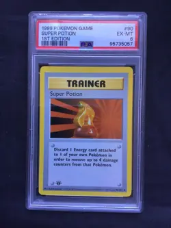 Pokemon Cards: Base Set 1st Edition Uncommon: Super Potion 90/102 PSA 6 - Image 2