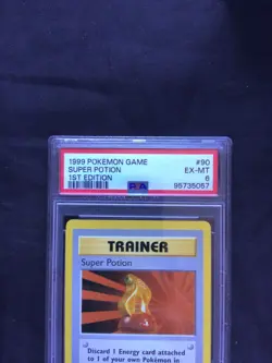 Pokemon Cards: Base Set 1st Edition Uncommon: Super Potion 90/102 PSA 6 - Image 3