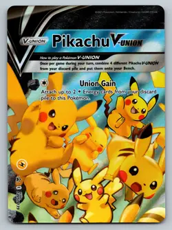 Pokemon Pikachu V-Union SWSH139 Black Star Promo Card Holo Full Art 2021 TCG ENG - Image 1