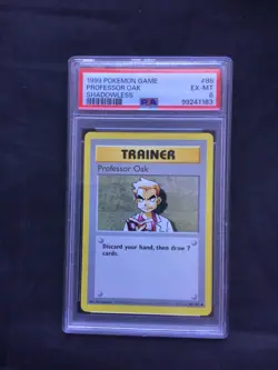 Pokemon Cards: Base Set Shadowless Uncommon: Professor Oak 88/102 PSA 6 - Image 1