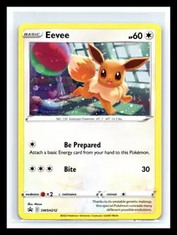 💥 Pokemon 2022 TCG - Eevee SWSH212 Black Star Promo Cosmos Holo Pokemon Card - Image 1