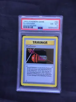 Pokemon Cards: Base Set Shadowless Uncommon: PlusPower 84/102 PSA 6 - Image 1