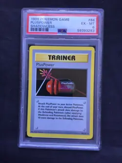 Pokemon Cards: Base Set Shadowless Uncommon: PlusPower 84/102 PSA 6 - Image 2