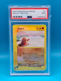 PSA 9 Diglett 50/144 Skyridge 2003 Reverse Holo Pokemon Card E-Series WOTC Mint - Image 1